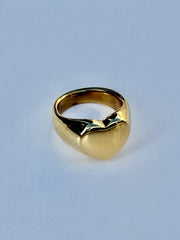 High End 18K pvd Gold Plated Waterproof Stackable Shiny Gold Stainless Steel Band Dome Rings for Women Fashion Jewelry