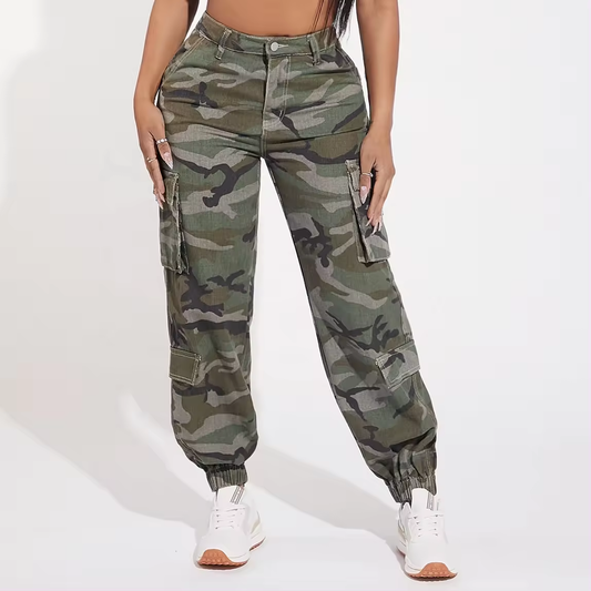 high waist flap pocket cargo denim 3