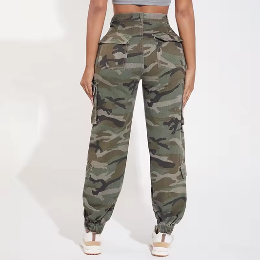 high waist flap pocket cargo denim 6
